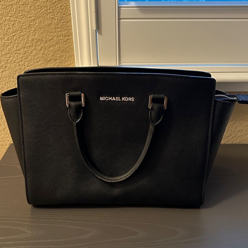 Michael Kors Black Satchel Bag Saffiano Leather